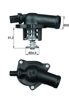 MAHLE TI 17 109 termostat,lichid racire foto