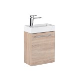 Dulap baie cu lavoar stejar Sonoma 40x57x22 cm. Corp inferior baie PAL rezistent umiditate. Mobilier baie mic