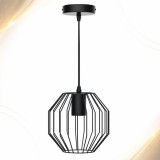 Cumpara ieftin Lustra cu Pendul Lara, Stil Vintage Retro, Inaltime Ajustabila, E27, 110 cm, Negru Mat