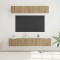 vidaXL Set dulap TV Pe perete 5 pcs stejar artizanal Lemn compozit 3393407