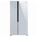 Side by side Heinner HSBS-H442NFGWHE++, 442 l, Total NoFrost, Display, Clasa E, H 177 cm, Sticla alba