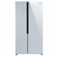 Side by side Heinner HSBS-H442NFGWHE++, 442 l, Total NoFrost, Display, Clasa E, H 177 cm, Sticla alba