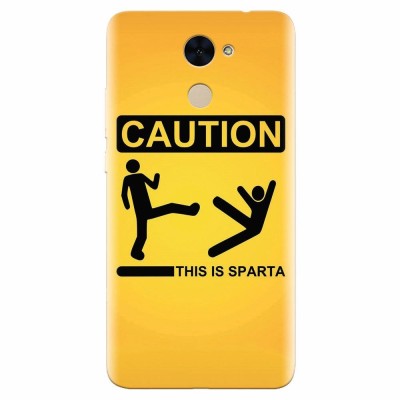 Husa silicon pentru Huawei Enjoy 7 Plus, This Is Sparta Funny Illustration foto