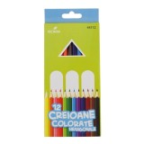 Creioane Colorate ECADA, 12 Bucăți, Corp Hexagonal, Mină 2.7mm