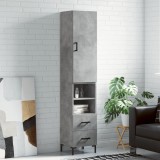 vidaXL Dulap &icirc;nalt, gri beton, 34,5x34x180 cm, lemn prelucrat
