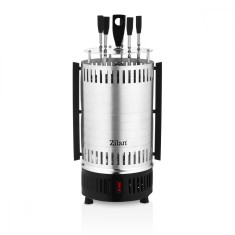 Gratar vertical Zilan ZLN5565 argintiu, putere 900W, rotatie automata, 5 bete pentru frigarui