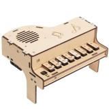 Kit pian electronic DIY din lemn, educativ STEM, mini orga cu sunete, 154x110x90mm