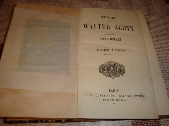 Walter Scott - Histoire D&#039;Ecosse (Scotiei)- premiere serie- cca 1860-in franceza