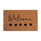 Covoras intrare casa PVC fibre cocos maro negru Welcome 75x45x1 cm