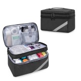 Cumpara ieftin Geanta medicala Trunab, organizator medicamente pe 2 niveluri, compartimente detasabile, nylon rezistent, 29x20x17 cm, Negru