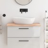 Blat de baie, 80x50x(2-4) cm, lemn masiv netratat