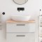 Blat de baie, 80x50x(2-4) cm, lemn masiv netratat