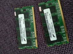 2 buc Memorie Laptop DDR1 333 1GB RAM Micron Impecabil Sodimm PC2700 foto