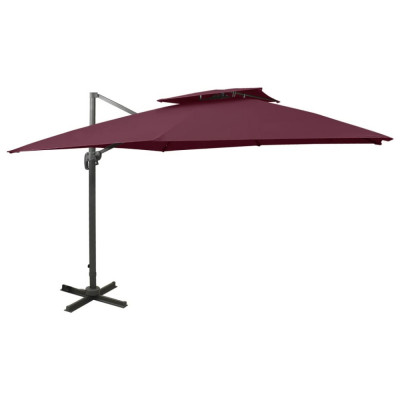 Umbrela suspendata cu &amp;icirc;nvelis dublu, rosu bordo, 300x300 cm GartenMobel Dekor foto