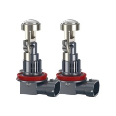 Set 2 Becuri LED H8 / H11 cu Lupa, SUPER CSP, Putere 150W si 27.000 Lumeni, Ventilator Integrat, Cu cipuri CSP 7035, 6000K Alb Rece, fara eroare de be