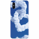 Husa silicon pentru Xiaomi Mi 8 Pro, Heart Shaped Clouds Blue Sky