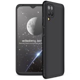 Husa full cover 360&Acirc;&deg; compatibila cu samsung galaxy a12 (fata + spate + folie pet) din plastic ,neagra, Htphone