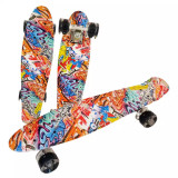 Skateboard cu lumini - 22 55 cm Cruiser Mini Penny Board - Graffiti Color