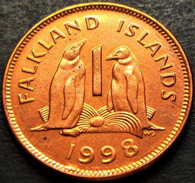 Moneda exotica 1 PENNY - Insulele FALKLAND, anul 1998 *cod 881 A = UNC foto
