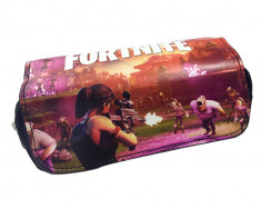 Penar Fortnite, doua compartimente, 21 cm, negru cu imprimeu Fortnite model 2 foto