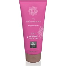 2 in 1 Gel Masaj si Lubrifiant Body Sensation Zmeura 200ml