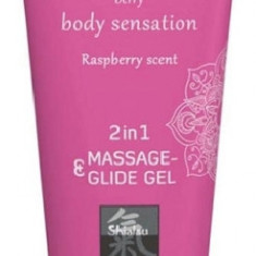 2 in 1 Gel Masaj si Lubrifiant Body Sensation Zmeura 200ml