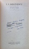 Scrieri, I.I. Mironescu, 1968, Editura pentru Literatura, Coperta Cartonata, 640 pagini, Dedicatie Ilie Dan