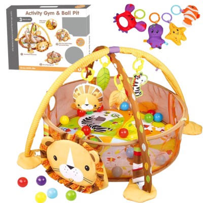 Centru de activitati multifunctional interactiv pentru copii si bebelusi, VisionHub&amp;reg;, 3 in 1 tip tarc, cu Bile moi multicolore si Jucarii interactive, foto