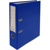 Biblioraft plastifiat dezasamblat, A4, portret, 7. 5cm, albastru, buzunar eticheta, inele metalice