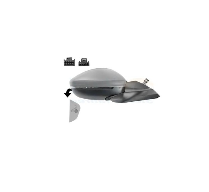 Oglinda usa exterioara OPEL CORSA/-e F, 06.2019-12.2023; PEUGEOT 208, 06.2019-, partea dreapta, View Max, reglare electrica; grunduit; cu incalzire;