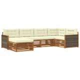 vidaXL Set de canapele de exterior cu pernă 6 pcs Natural și Crem 3383558