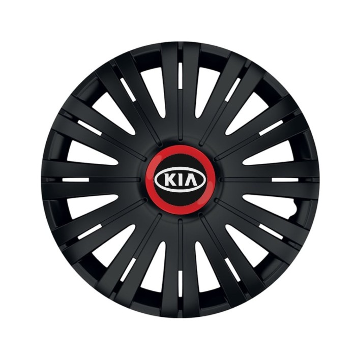 Set 4 capace roti Negre Cu Inel Rosu Active R16 pentru gama auto Kia