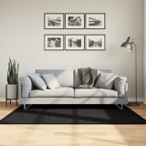 vidaXL Covor pufos &quot;PAMPLONA&quot; cu fire &icirc;nalte, negru modern, 120x170 cm