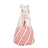 Cumpara ieftin Figurina Paste textil alb roz &Oslash; 12x21 cm