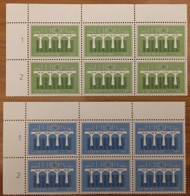 Netherlands 1984 6 x Europa CEPT in fold block Mi.1251-1252 MNH CC.017 foto