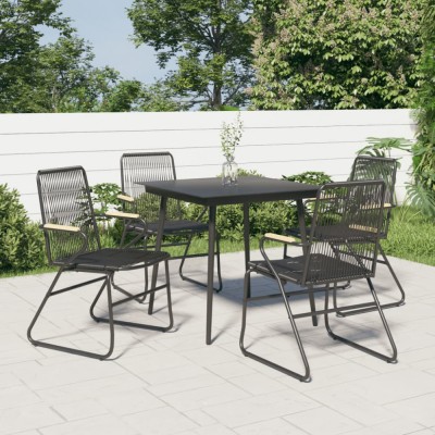 vidaXL Set mobilier de grădină, 5 piese, negru, ratan PVC 3060268 foto
