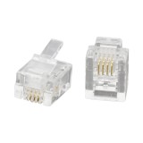 Mufa RJ11 6P4C Tata, Conector Modular Telefon Fix, Contacte Aurite, Telecomunicatii