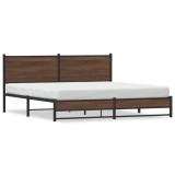 Cumpara ieftin Cadru de pat metalic fara saltea, stejar maro, 160x200 cm