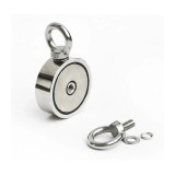 Magnet Puternic Pescuit Doua Fete Doua Carlige M10 Inox 304 Rezistent