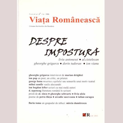 colectiv - Viata Romaneasca. Despre impostura. Liviu Antonesei. Al foto