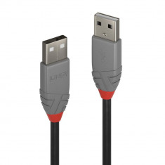 Cablu transfer Lindy LY-36691, USB 2.0 Type A, 0.5m, Anthra