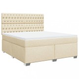 Cumpara ieftin Pat continental cu saltea, crem, 180x200 cm, textil