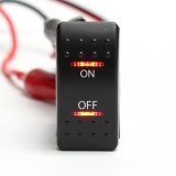 Buton Intrerupator, Comutator, ON OFF, Auto, 12V 24V, cu LED Panou, Lumina Rosie, Universal ON OFF