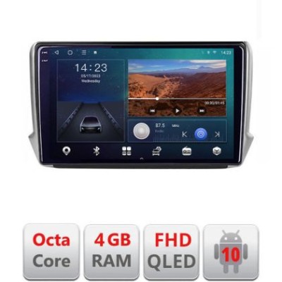 Navigatie Peugeot 208/2008 B-PSA Android Ecran QLED octa core 4+64 carplay android auto KIT-PSA+EDT-E310V3 CarStore Technology foto