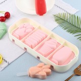 Forma de silicon pentru inghetata,4 compartimente,diverse culori, 24x10 cm