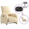 Fotoliu rabatabil electric, crem, material textil - 6