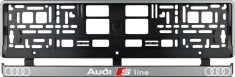 Set 2 bucati, suport numar inmatriculare argintiu Audi Sline