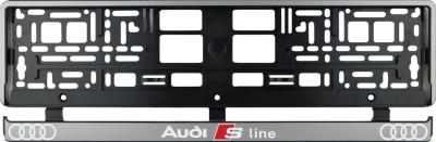 Set 2 bucati, suport numar inmatriculare argintiu Audi Sline foto