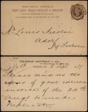 Great Britain 1889 Postcard Preprinted stationery London to Adorf Germany DB.004
