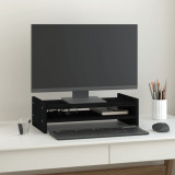VidaXL Suport pentru monitor, negru, 50x27x15 cm, lemn masiv de pin
